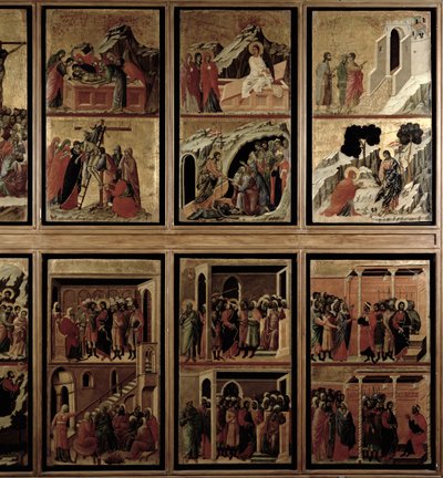 Maesta: elf Szenen aus der Passion (Rückseite) von Duccio di Buoninsegna